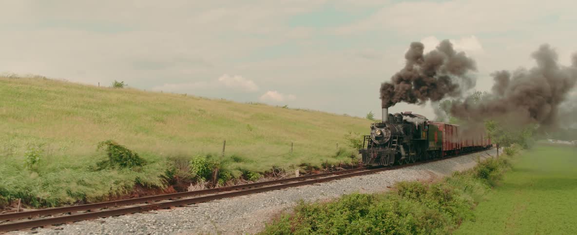 A train is running down a railway