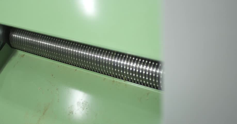 A roller is oiled