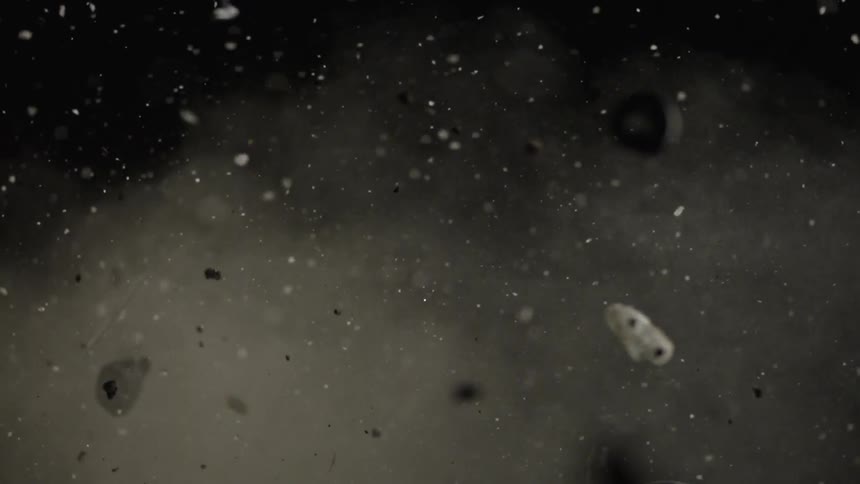 Debris is throw into the air