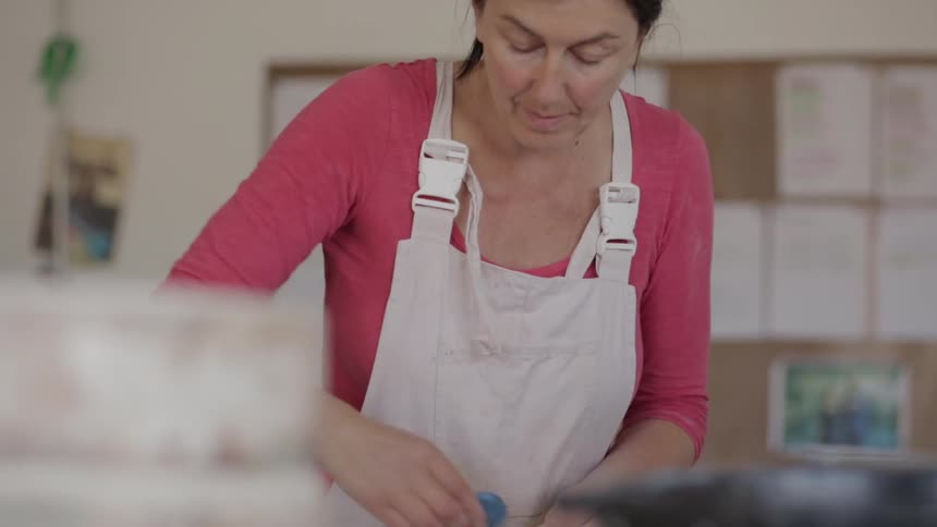 A person wearing an apron