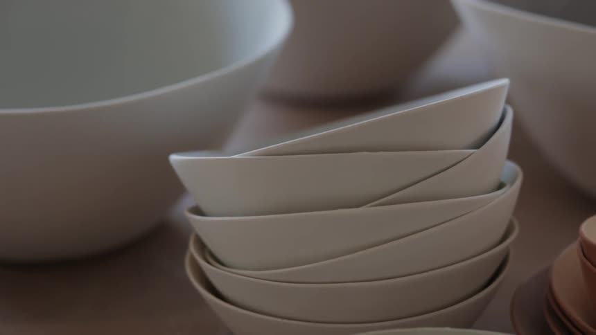 Bowls stacked on a table