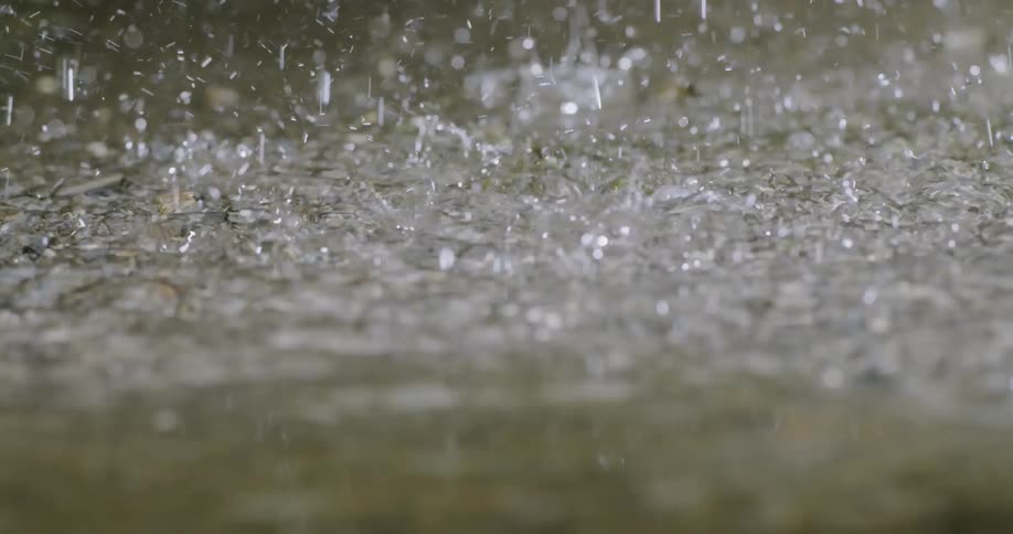 The water is pouring fast on the ground