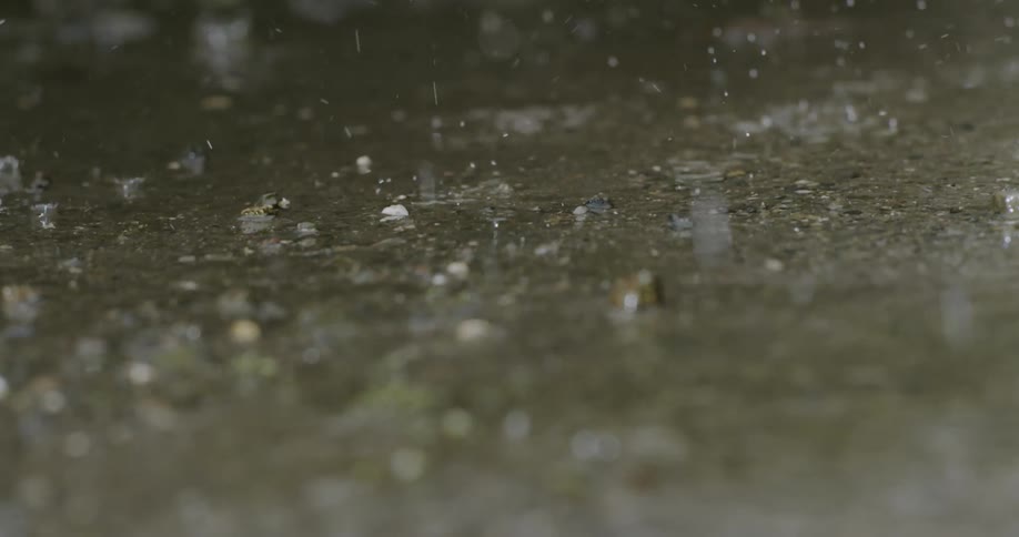 Water is splashing against the ground