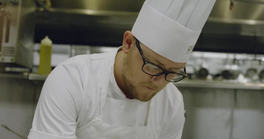 A chef cooking in a restaurant