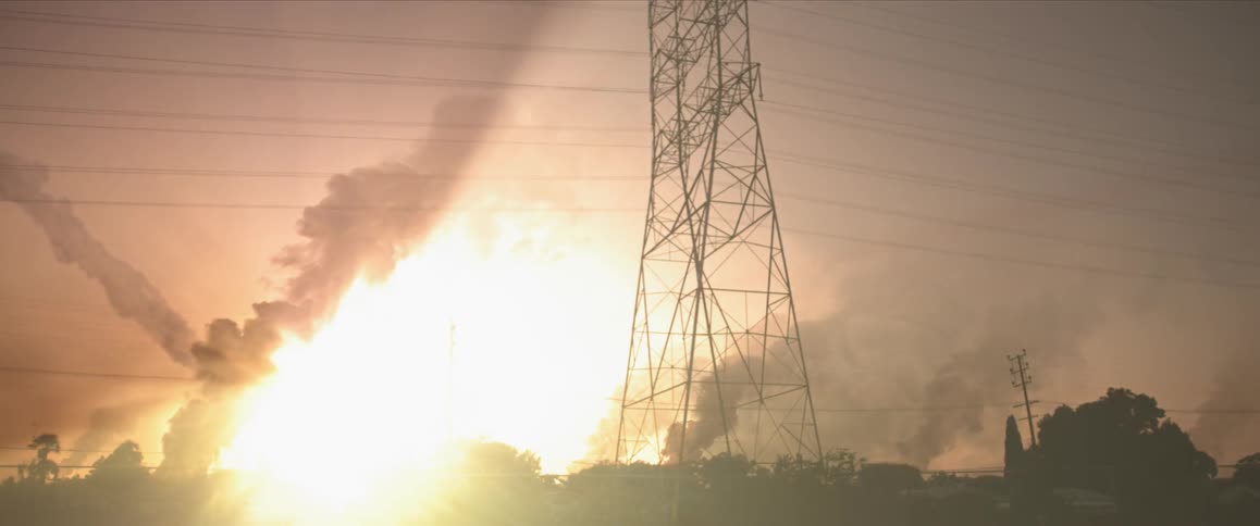 A meteor crashes into earth and explodes