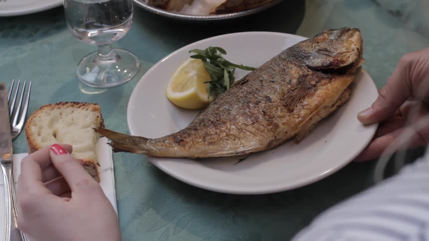 A plate of fish is served