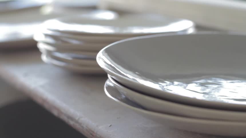 Dishes on a shelf