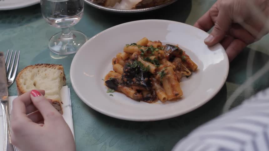 A person being served food
