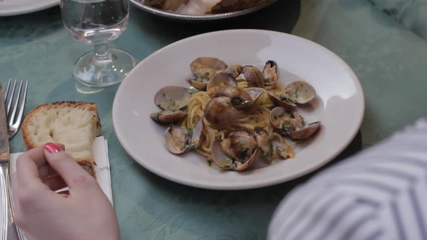 A person being served food