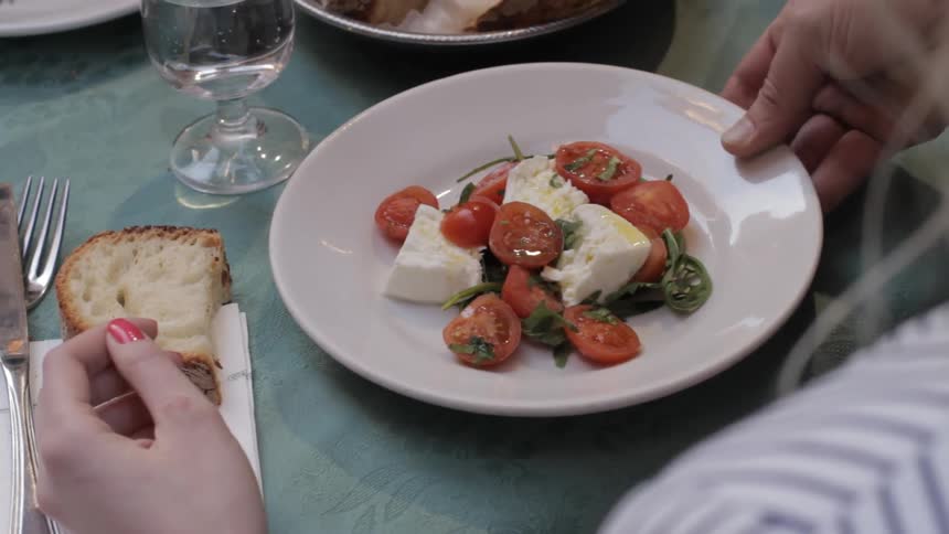 A person being served food