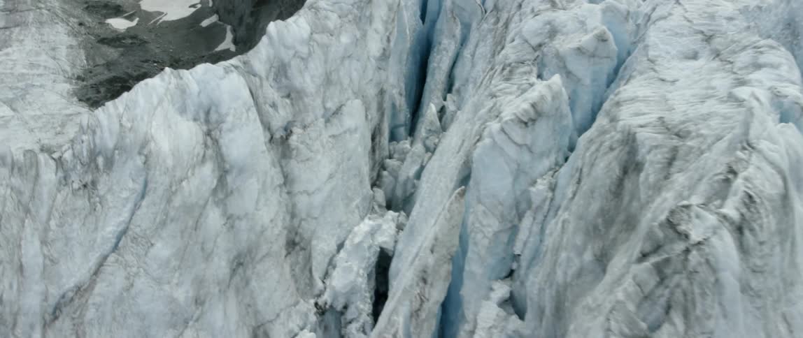 Large, jagged pieces of glacier ice
