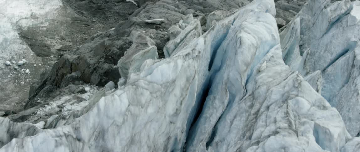 An ice covered mountain range