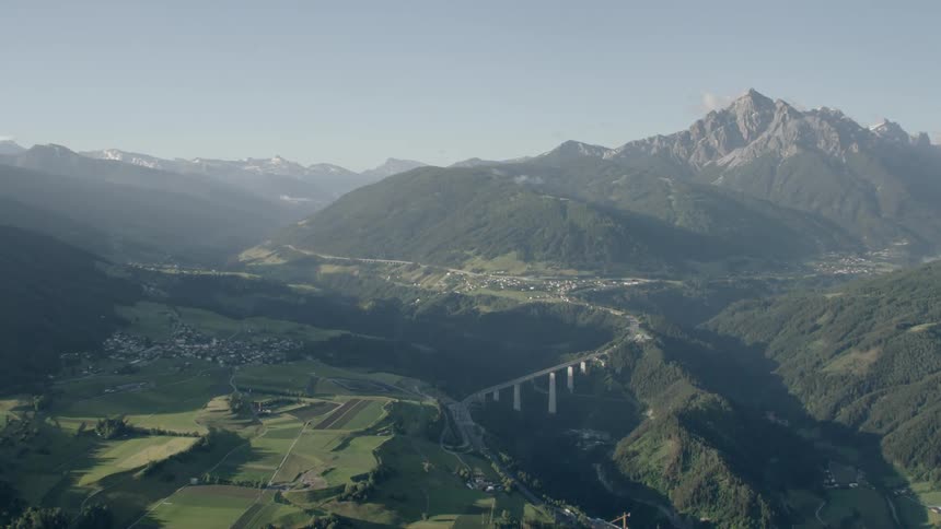 The Europe bridge traverses a cross mountains