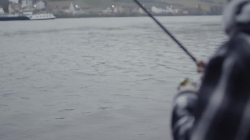 A person is fishing