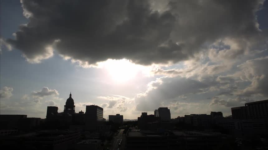 A timelapse of a city on a cloudy day