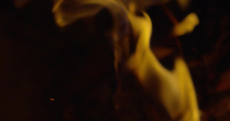 Hot flames burn in slow motion