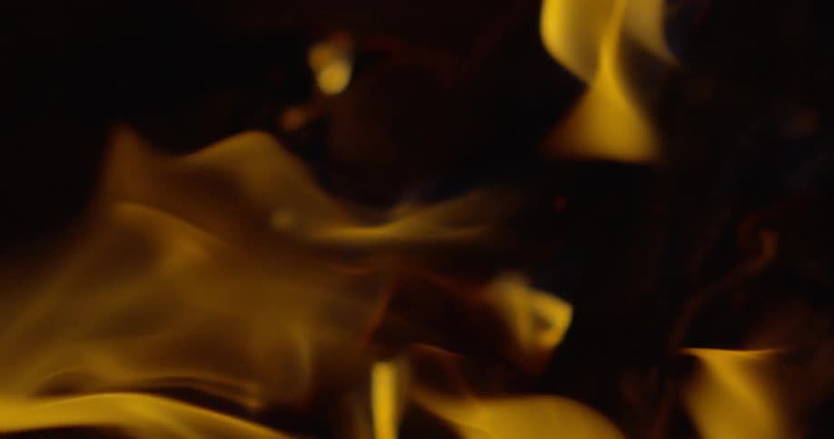 A fire is shown close up in slow motion