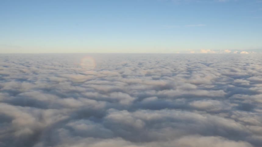An aerial view of clouds in the sky