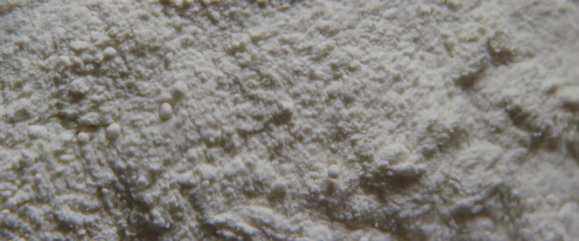 The white material gets mixed around