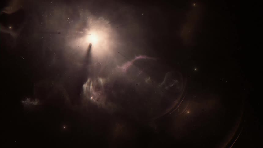 A computer generated video of space