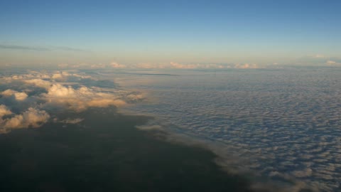 Aerial view above the clouds