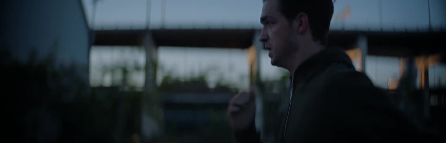 A man is running in the early morning