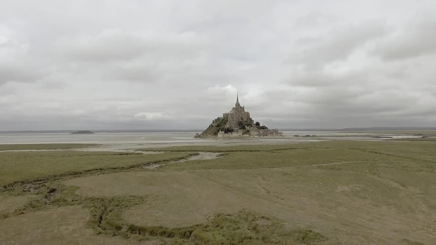 Building on island surrounded by water