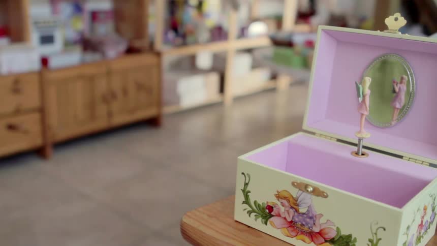 Music Box On Table With Fairy Twirling