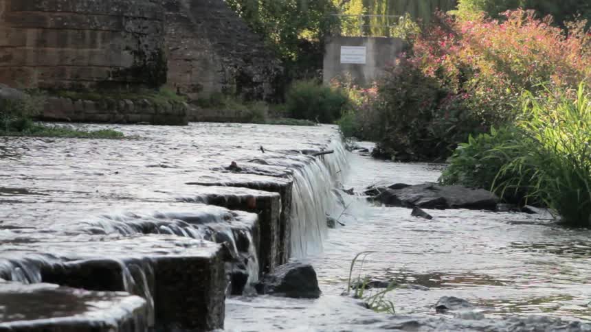 Water Drop Off In Stream In The City