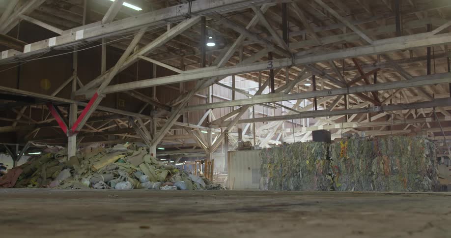 Abandoned warehouse with trash