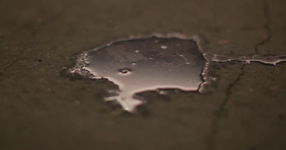 Melted steel is pooled on the ground