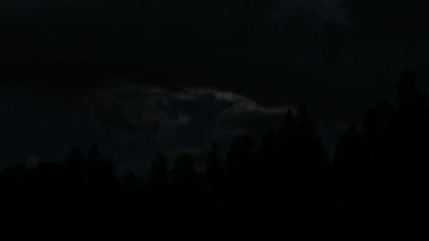 Clouds passing over a forest