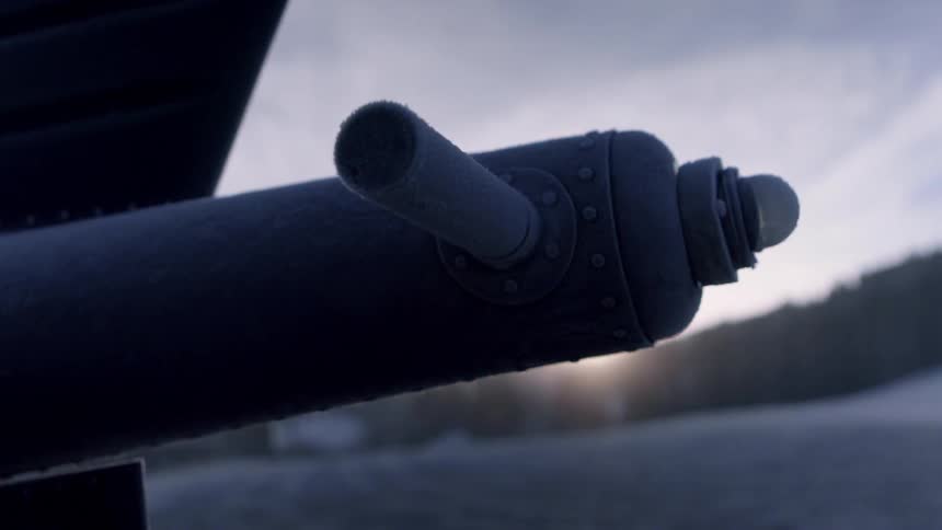 An ice covered metal object