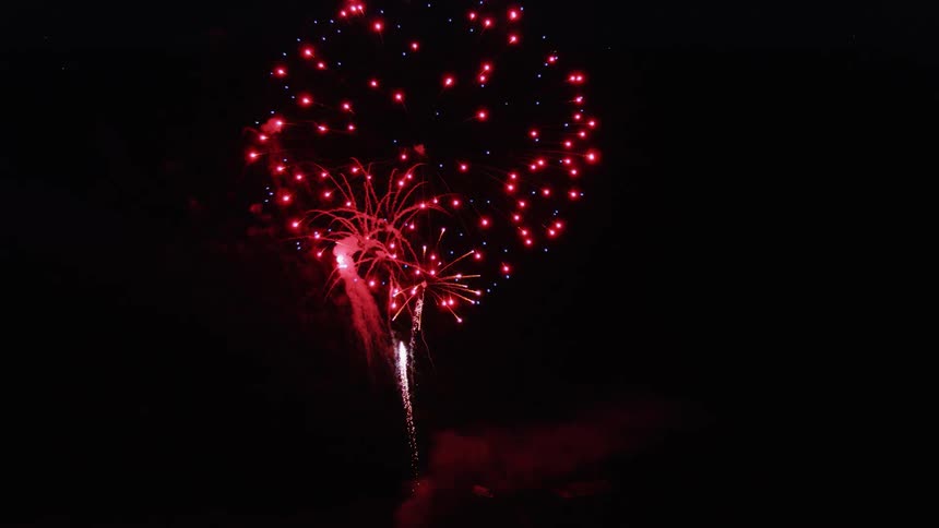 Fireworks are lighting up the night sky