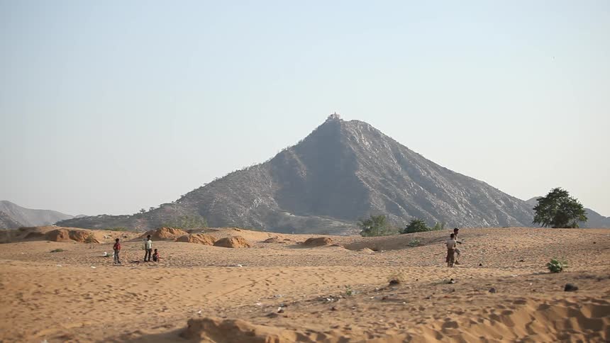 People are gathering in the desert