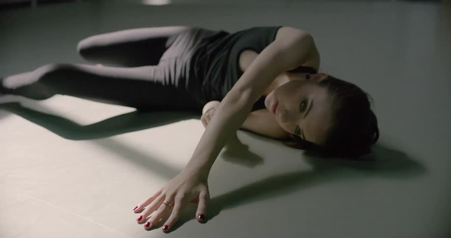 A dancer practices in a dance studio