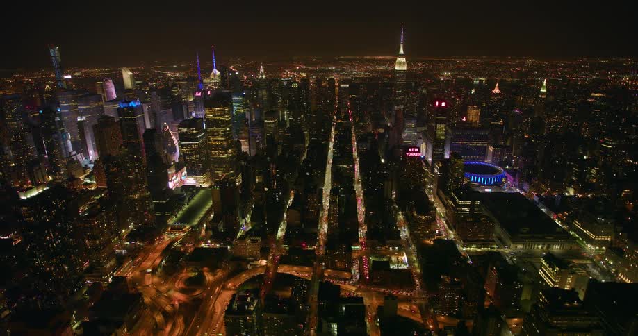 City skyline at night