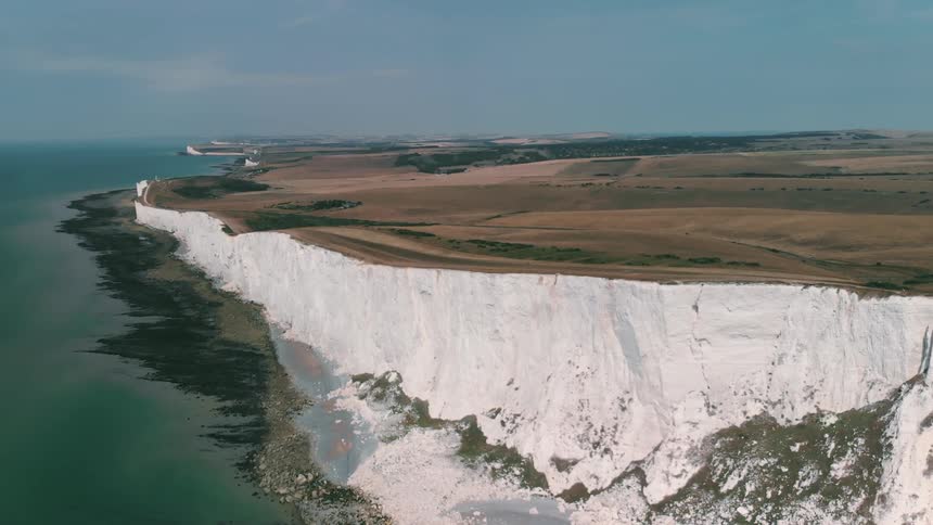 A sheer cliff near a beach