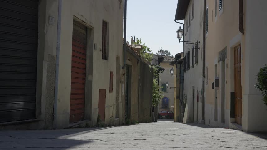 Empty city street on a clear day