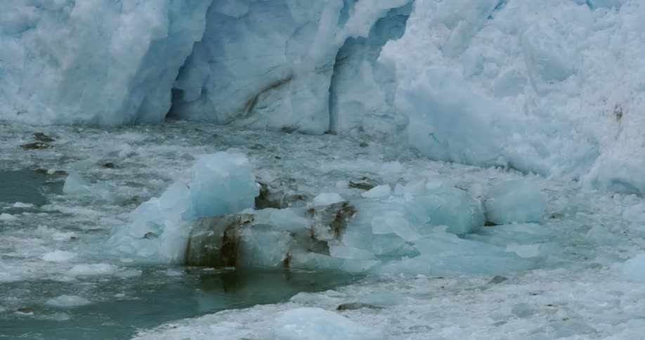 Ice floats on the arctic waters