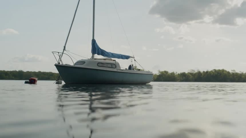 A sailboat on an overcast day
