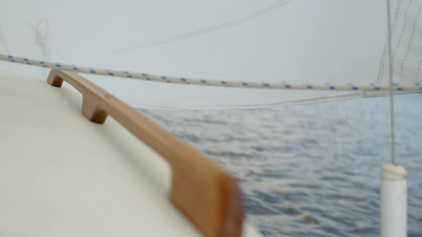 Water seen from the side of a boat