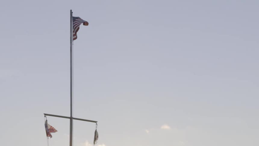 An American Flag Billows in the Wind