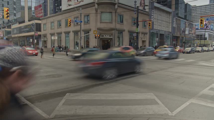 A busy city intersection