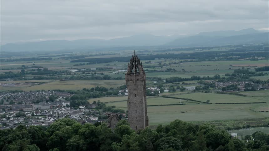 William Wallace (Brave heart) Monument stone tower stands in the countryside