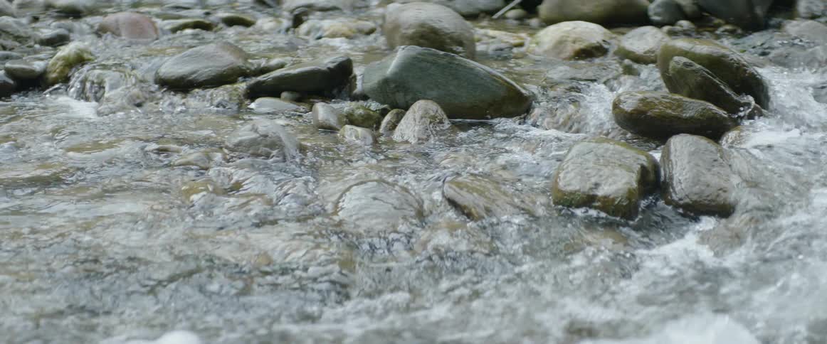 Water in creek flowing through rocks
