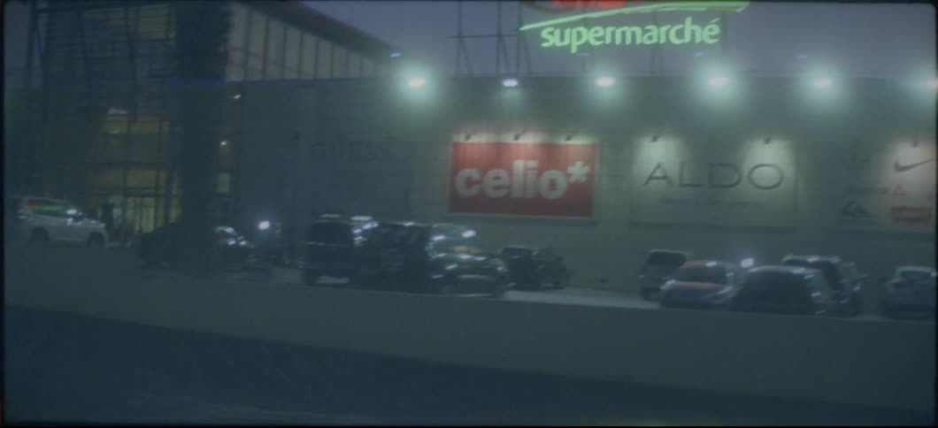 The town has large signs above the building