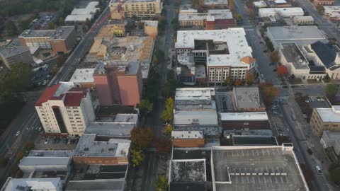 An aerial view of a city