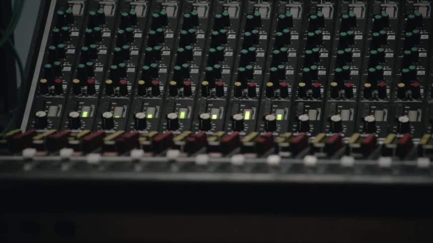 Lights flash on a control panel