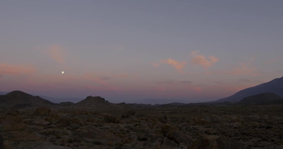 A desert alpenglow scene at dusk